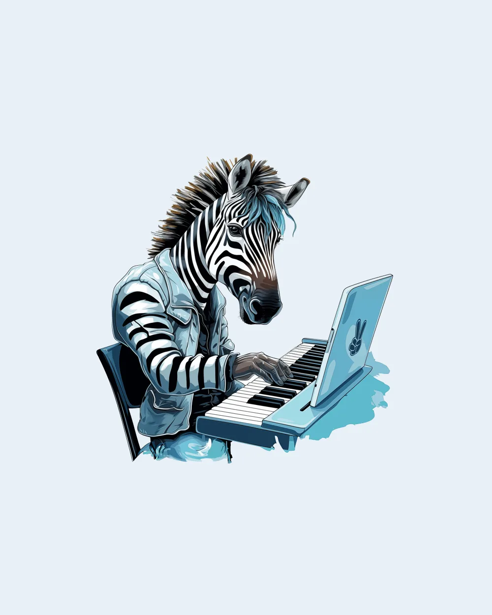 Zebra Plays Keyboard